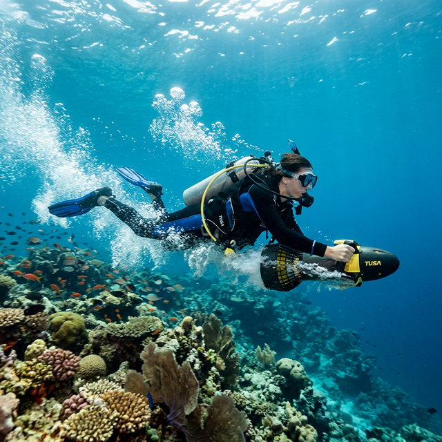 DPV scooter tour over the reef