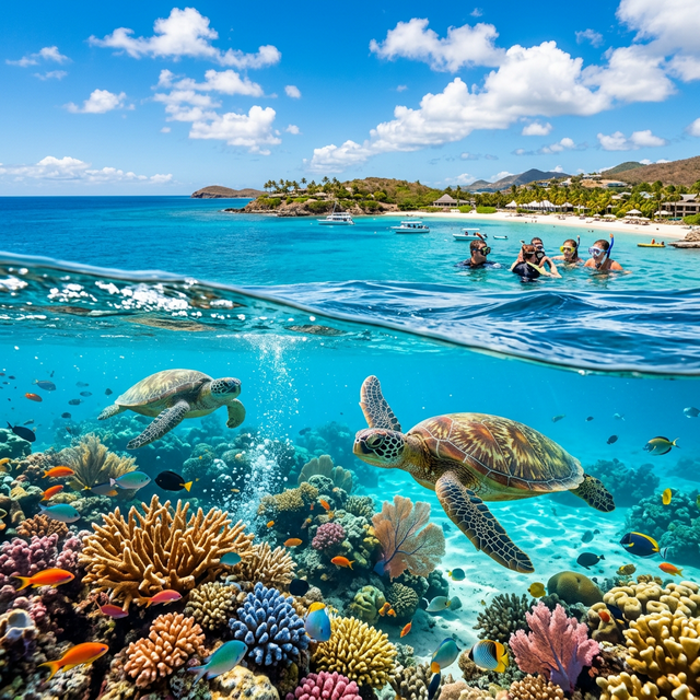 Snorkeling the shallow reefs